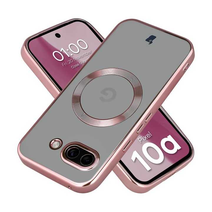 Husa cu protectie pentru camera pentru Magsafe Bizon Case GuardO pentru Google Pixel 10a, Roz