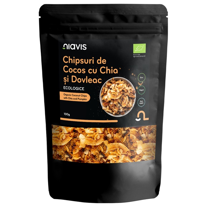 Chips-uri de Cocos cu Chia si Seminte de Dovleac ECO, BIO 100g NIAVIS