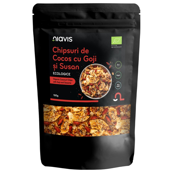 NIAVIS Chips-uri de Cocos cu Goji si Susan ECO, BIO 100g