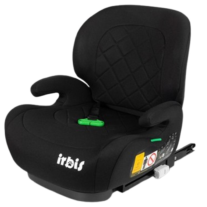 Scaun auto inaltator, pentru copii cu inaltimea 125-150 cm, Caretero Irbis 322371, Negru