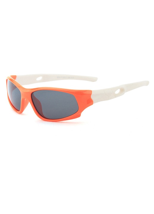 Ochelari de Soare pentru Copii Comari® KidShield Lentile Polarizate, Filtru UV400, Policarbonat, Universala, Portocaliu | Alb
