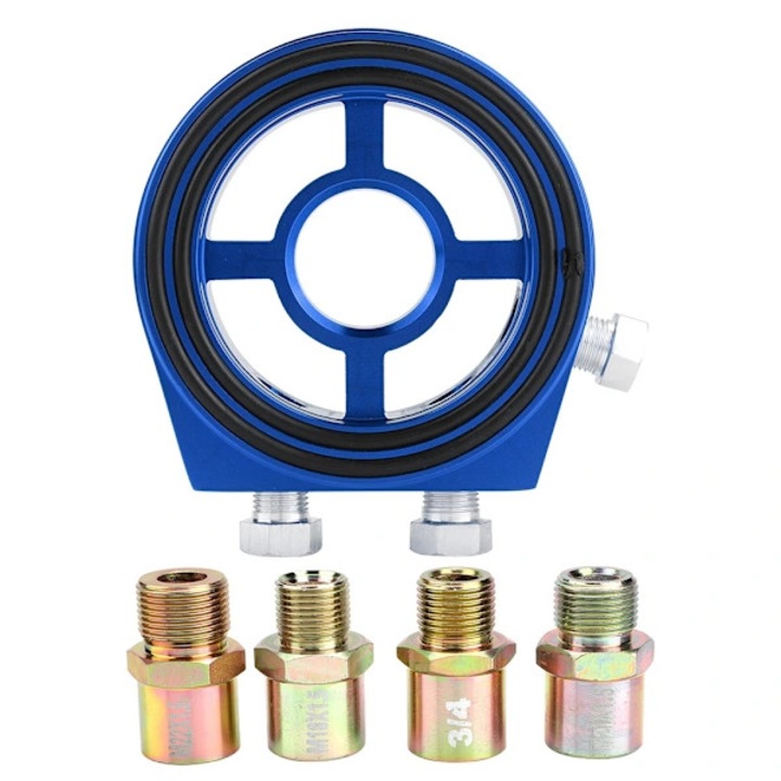 Adaptor universal pentru filtru ulei, aluminiu, albastru, M20x1.5, set complet