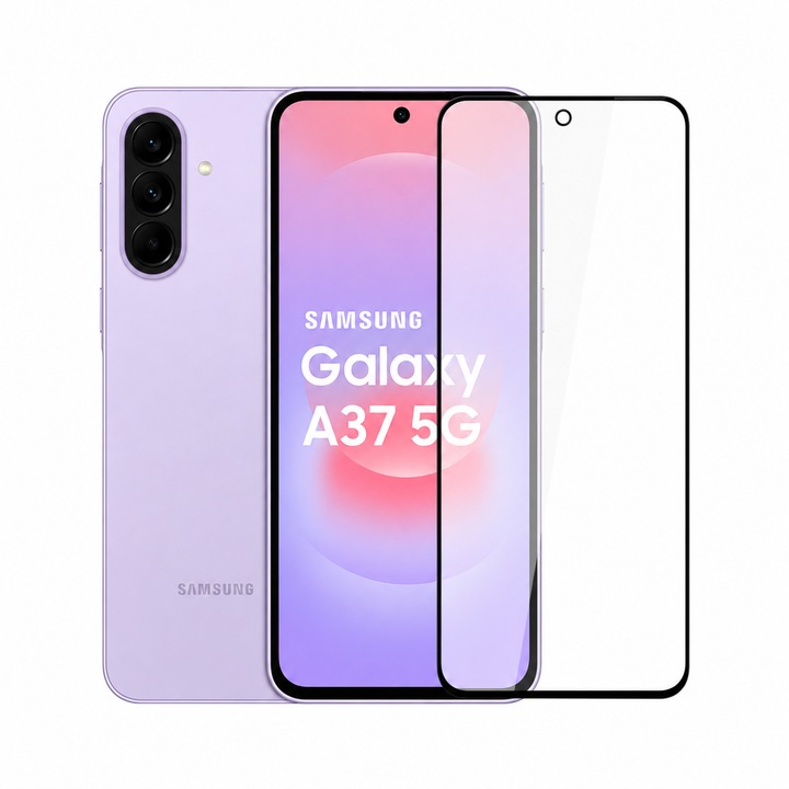 Folie sticla securizata compatibila cu Samsung Galaxy A37 5G, TRANSPARENTA, Full Glue