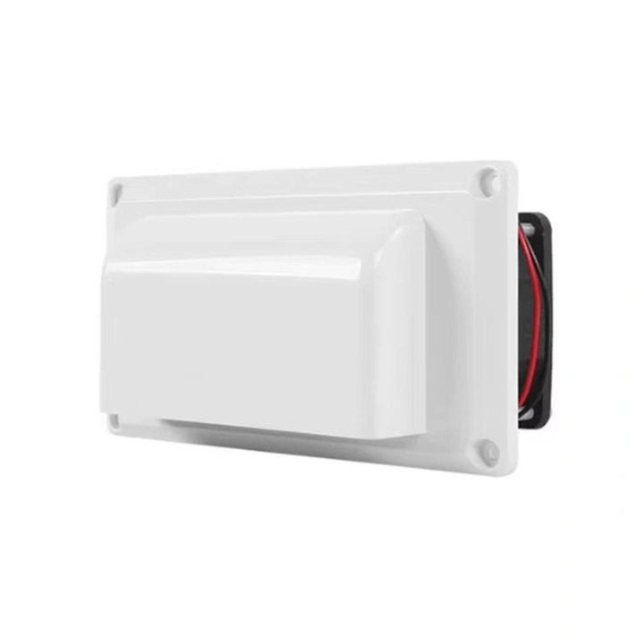 Oldalsó szellőző ventilátor, fehér műanyag, 12V 15W 121x61mm lakókocsikhoz és hajókhoz