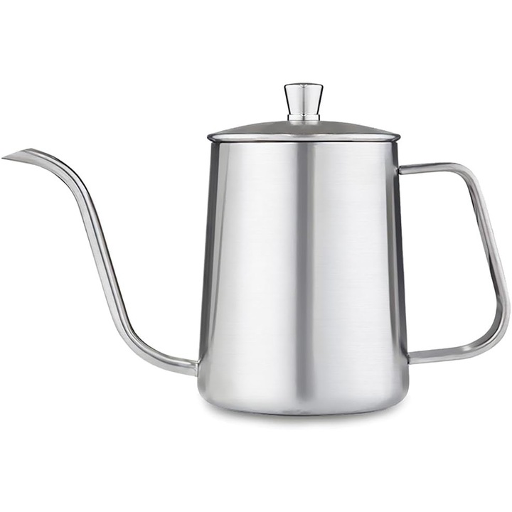 Kézi kávéfőző 600ml rozsdamentes acél ezüst ergonómikus