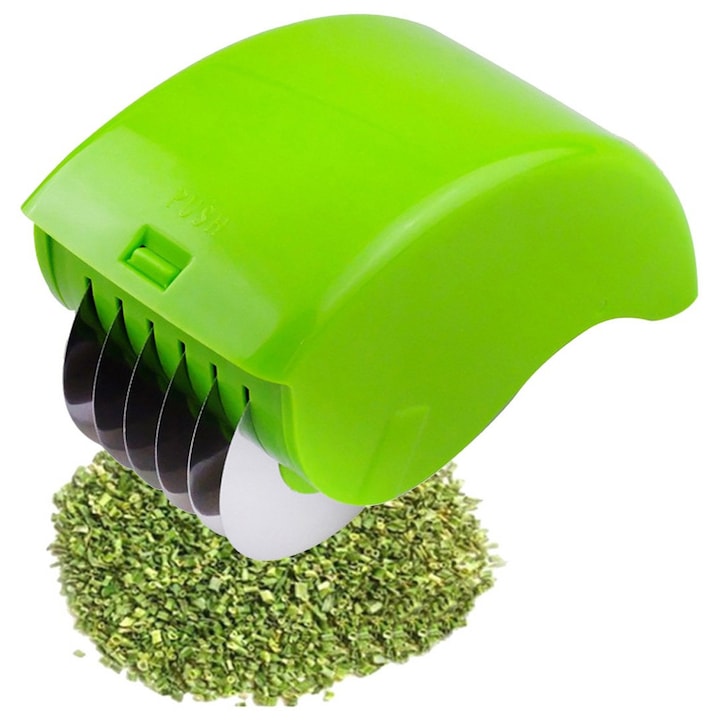 Feliator legume manual, 6 lame inox, verde, 8.5x12.8x6.4cm