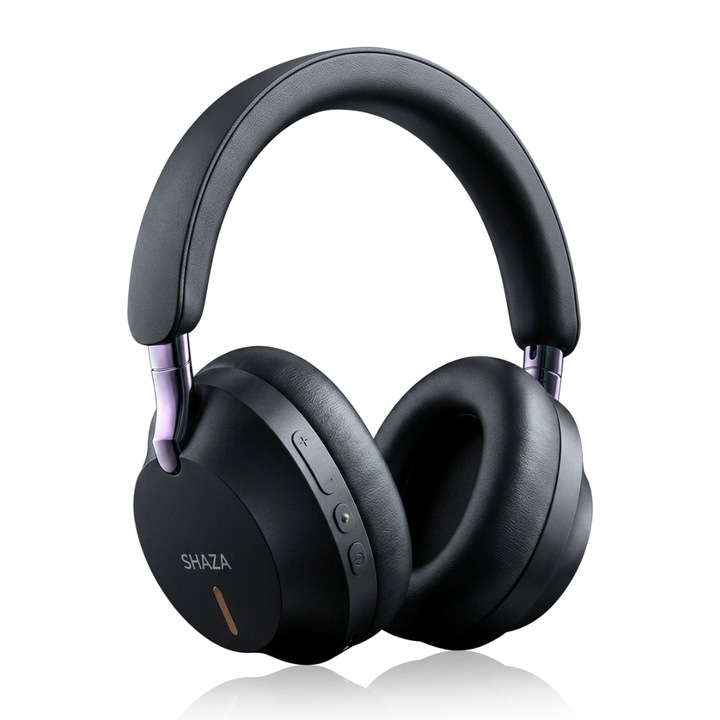 Casti Bluetooth Over Ear SS3511 SHAZA, ANC, Active Noise Cancelling, Autonomie 30 Ore, Wireless Bluetooth 5.0, Type-C, Microfon Apeluri, Audio HiFi, Conectare Jack 3.5mm, ABS, Negru