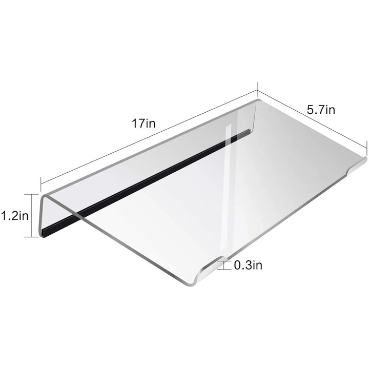 Átlátszó akril ergonomikus billentyűzettartó 43x14.5x3cm