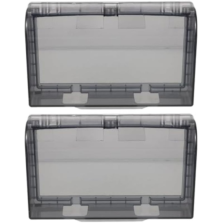 Capac rezistent la apa pentru intrerupator dublu, 20x12x5cm, negru, set 2 bucati