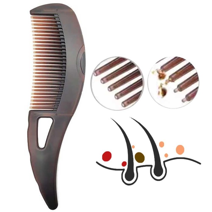 Pieptene pentru scalp multifunctional, curatare si masaj, alb, 1 bucata