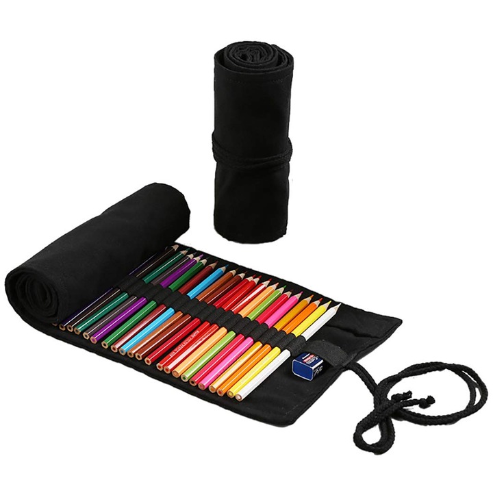 Penar rulat, 72 compartimente, negru, 82x20cm