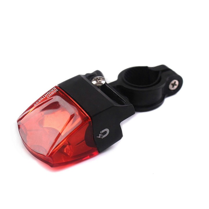 Lumina spate bicicleta, LED, inductie magnetica, impermeabil, rosu, universal