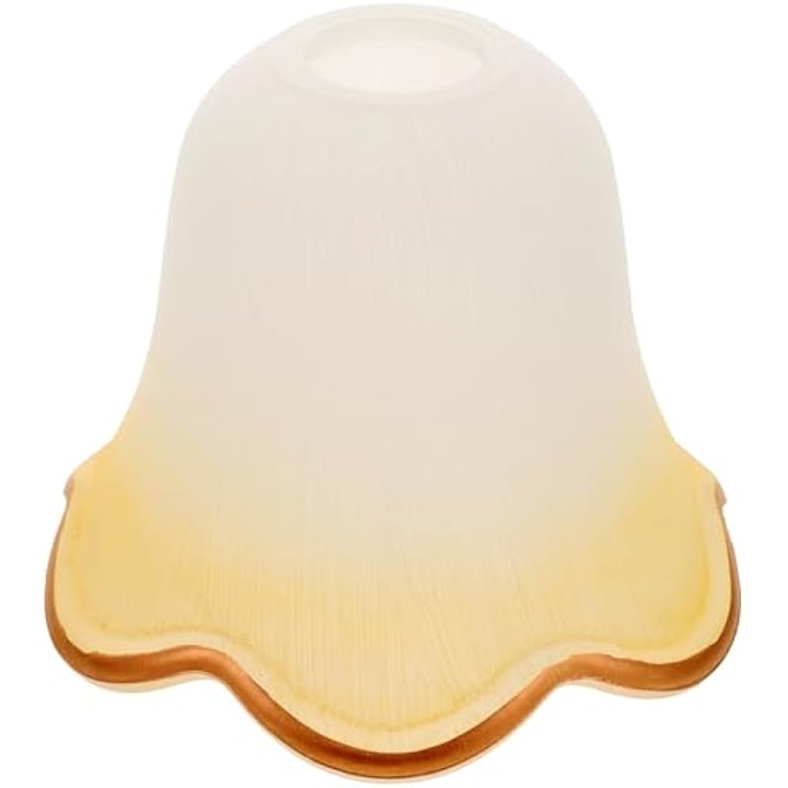 Abajur sticla vintage floare, 12x12cm, alb mat