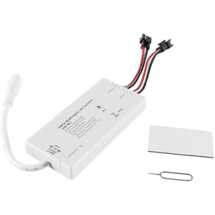 Controler banda LED digitala dual output 12A, ESP32, microfon, RGB, 5-24V