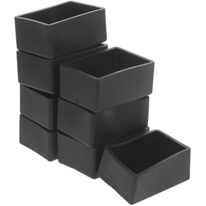 Capace din cauciuc pentru picioare mobilier, 40x60mm, set 8 buc, negru