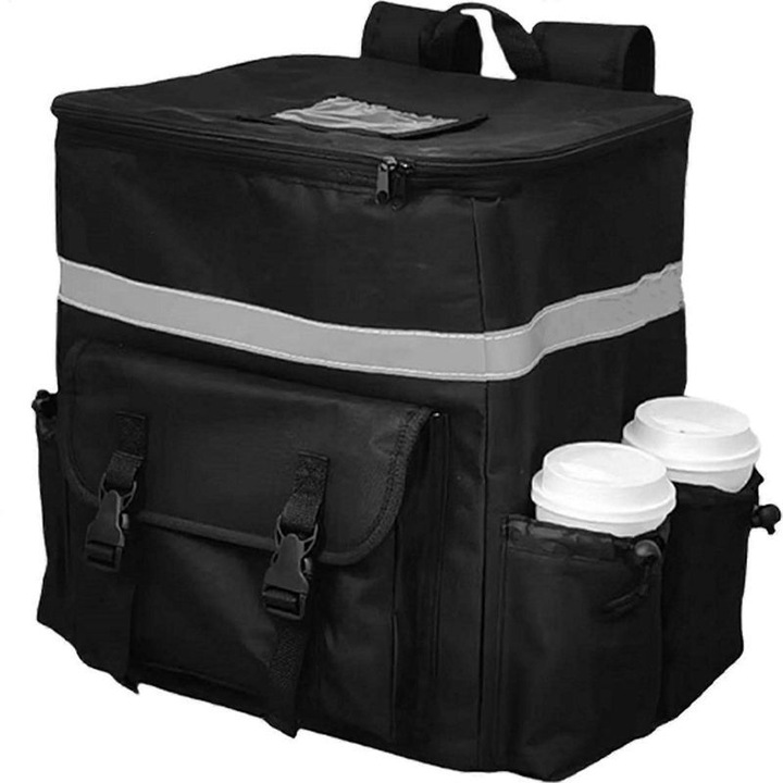 Rucsac termoizolant pentru livrare mancare negru 40x30x20cm