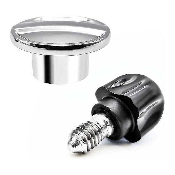 Капак на главина и фиксиращ винт за миксер KitchenAid 4.5-5L, пластмаса метал, черно-сребрист