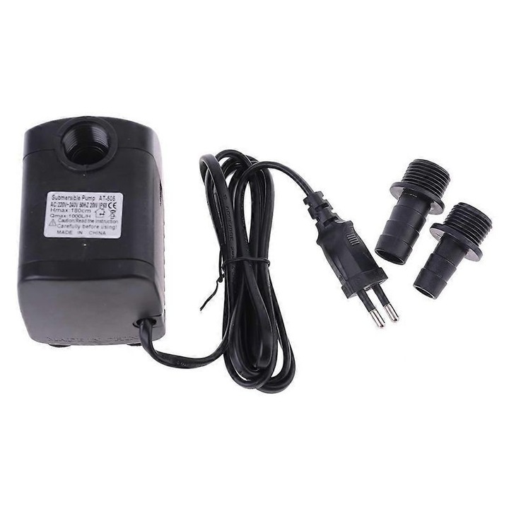 Потопяема водна помпа 20W 1000L/h черна 8.3x6.7x5.8cm комплект