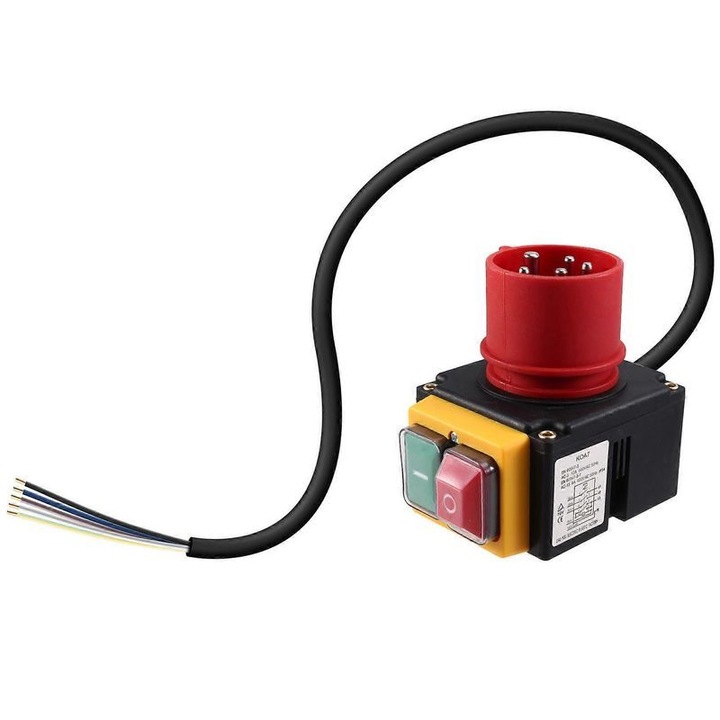 Авариен превключвател 3 фази, черно-червен, IP54, 400V, 8A, 3x5P