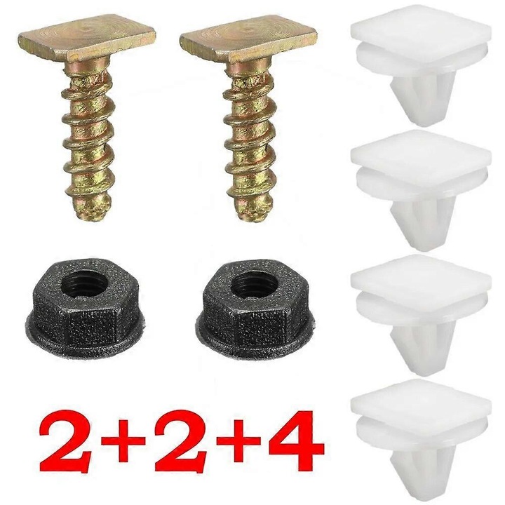 Set 8 cleme plastic metal prindere aparatori noroi fata alb negru 1406925 9130754