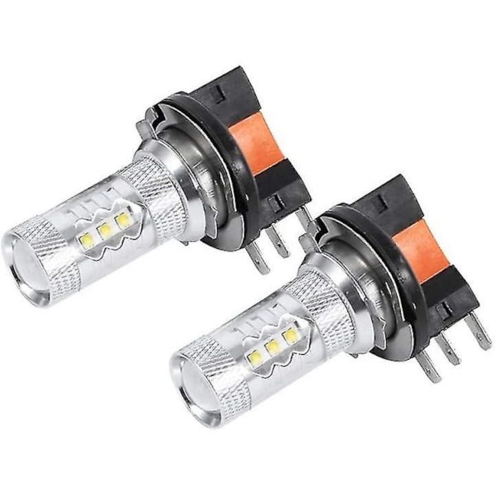 2 db H15 LED autó izzó készlet, 1200LM, fehér, 6,2x3,5x1,8cm