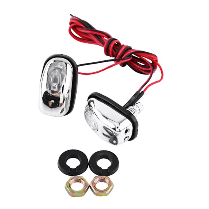 Set 2 duze pulverizator parbriz auto LED multicolor 12V 3,7x1,5cm