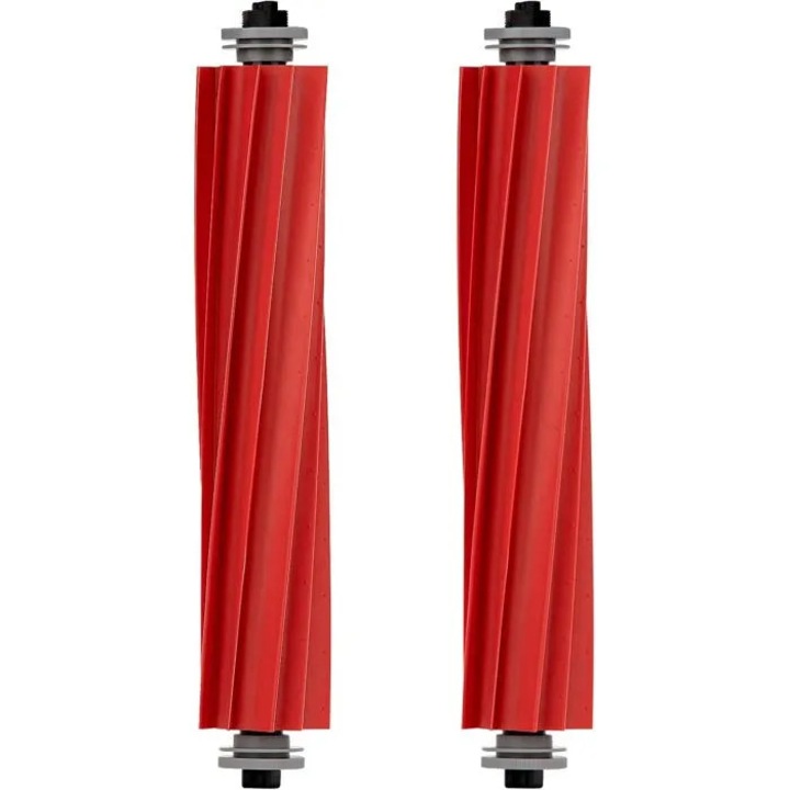 2 darabos készlet, főkefe henger kompatibilis Roborock S7/S7+/S7 MaxV/S7 MaxV Plus/S7 MaxV Ultra/Q7/Q7+/Q7 Max/Q5/Q5+/Revo, gumiból, mosható, gubancolódásgátló, Piros