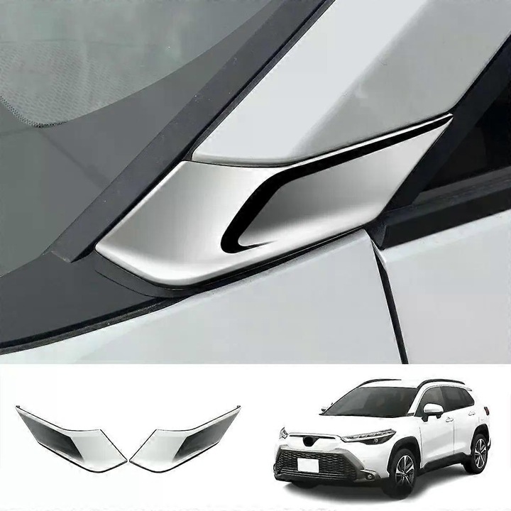 Ornament cromat pentru panoul geamului fata Toyota Corolla Cross set 2 buc