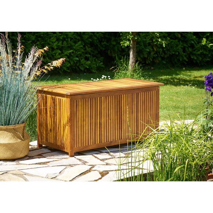 Lada depozitare gradina 300L lemn acacia maro 117x50x59cm