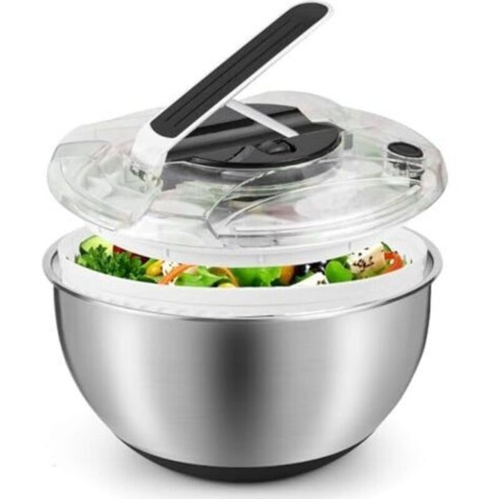Set 2 strecuratori salata inox 3.5L, baza antiderapanta, maner ergonomic