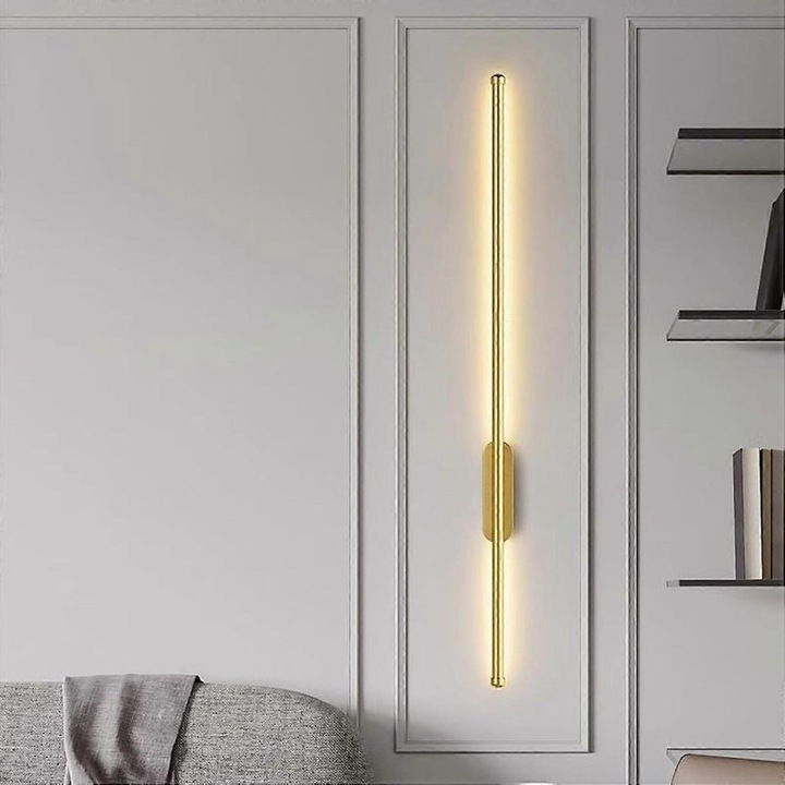 Aplica LED perete 60cm aurie fara fir reincarcabila USB-C cu telecomanda