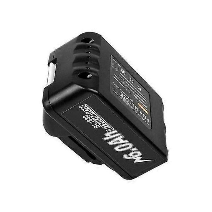 Akkumulátor 18V 6000mAh, 2 darabos készlet, fekete, 11x6.9cm