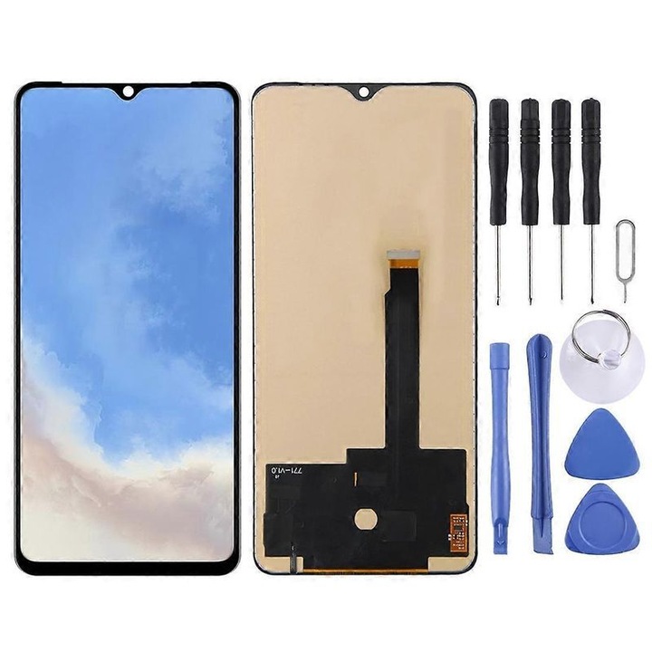 Пълен LCD екран и дигитайзер за OnePlus 7T, черен