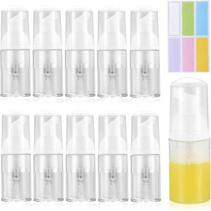 11 darabos habadagoló flakon készlet, 30ml, átlátszó, hordozható, szivárgásmentes