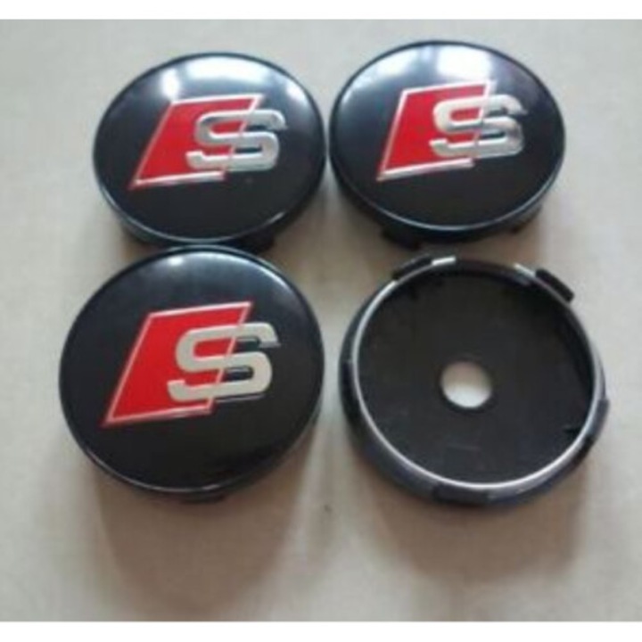 Set 4 capace centrale roti 60mm negre S LINE