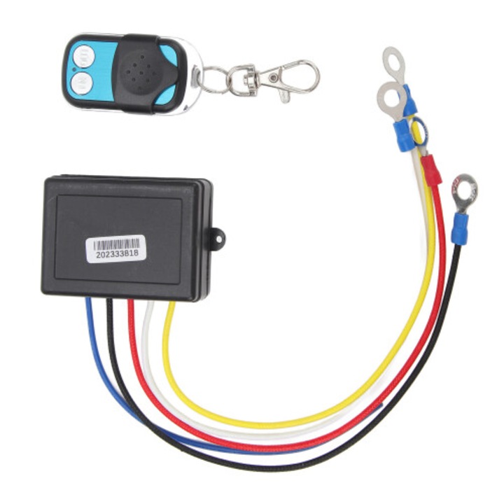Kit telecomanda wireless pentru troliu 12V 24V, raza 15m, ABS, universal, pentru camion ATV SUV