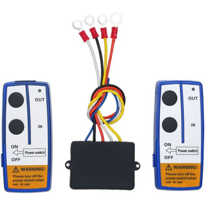 Kit telecomanda wireless pentru troliu 12V, 2 piese, 45x102mm, negru