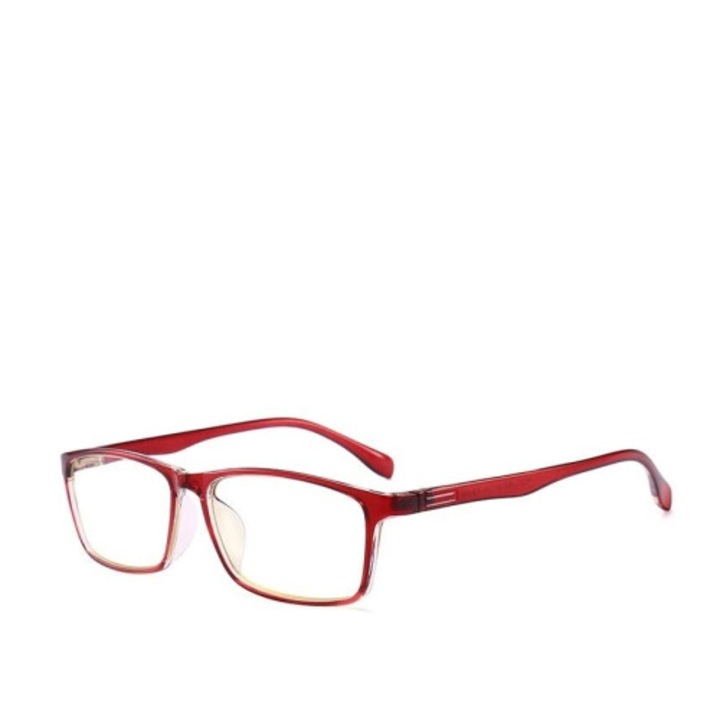 Ochelari de citit, +1.50, rosu, dreptunghiulari, protectie lumina albastra, 150