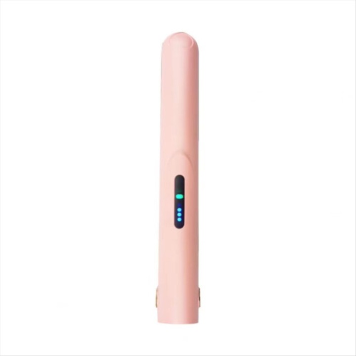 Ondulator de par wireless, USB reincarcabil, roz, compact