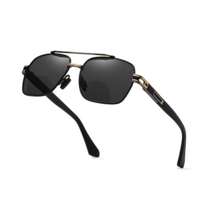Ochelari de citit bifocali 3x, metal, negru-gri, rezistenti