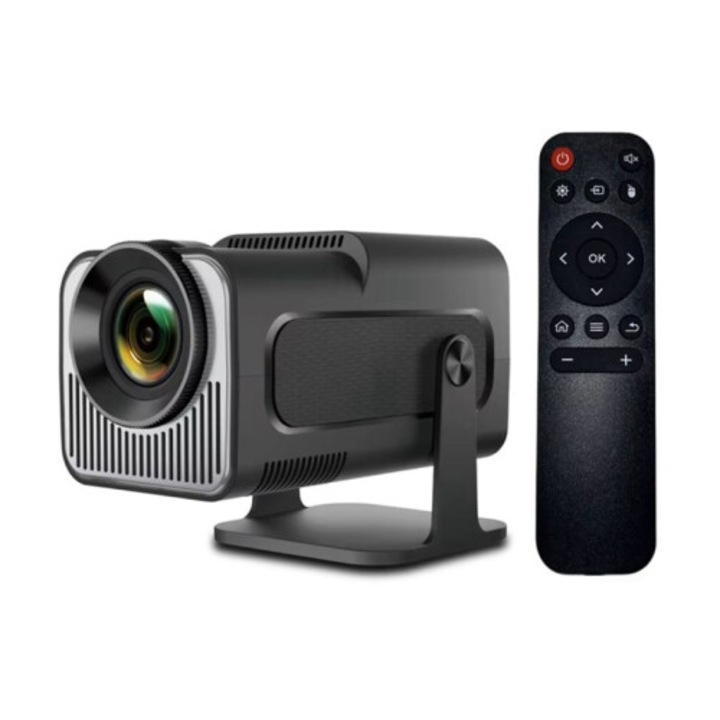 4K Projektor HY320, Android 11, WiFi6, fekete, 180°-ban forgatható, 300ANSI, natív 720P