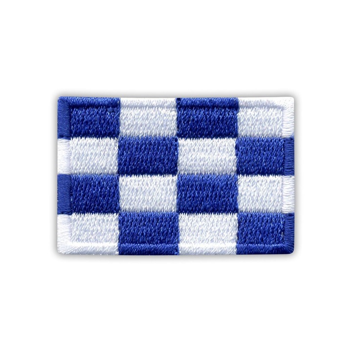 Petic textil Patchion téglalap alakú, fehér-kék 3.2x4.5cm