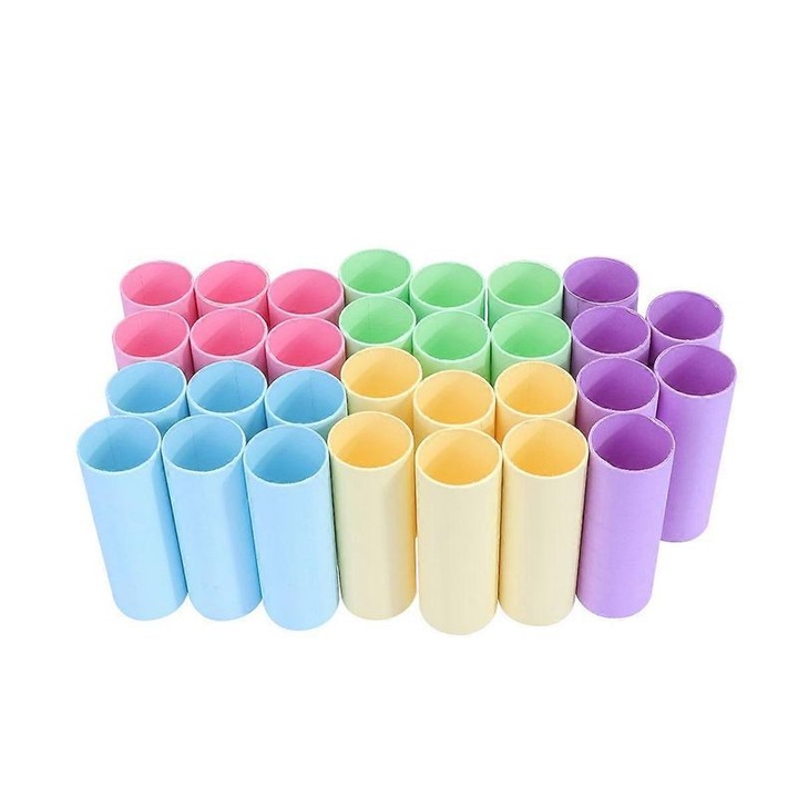 Set 20 tuburi din hartie kraft naturala, 11x4x4cm, multicolor