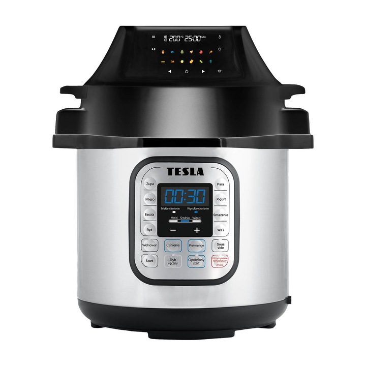 Multicooker Tesla EliteCook K70 WiFi Duo 12in1 inox 6l 33x37.5x30cm