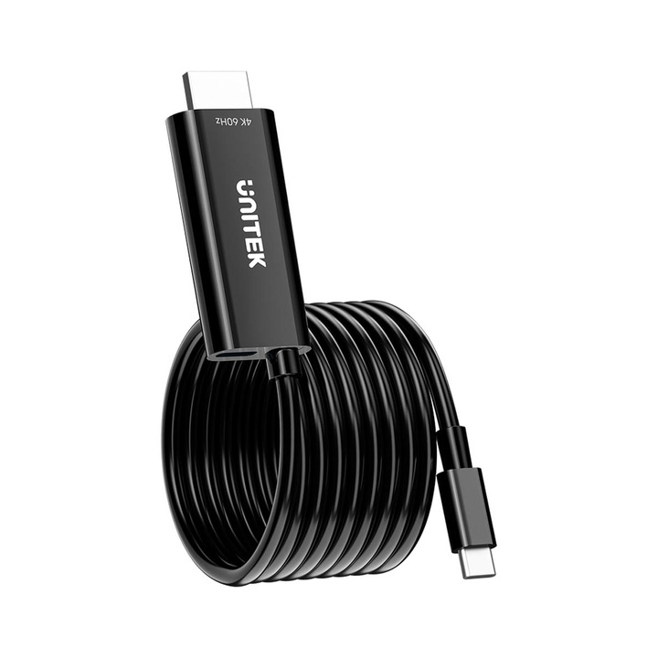 Cablu USB-C la HDMI Unitek 4K 60Hz 2m negru cu alimentare 100W
