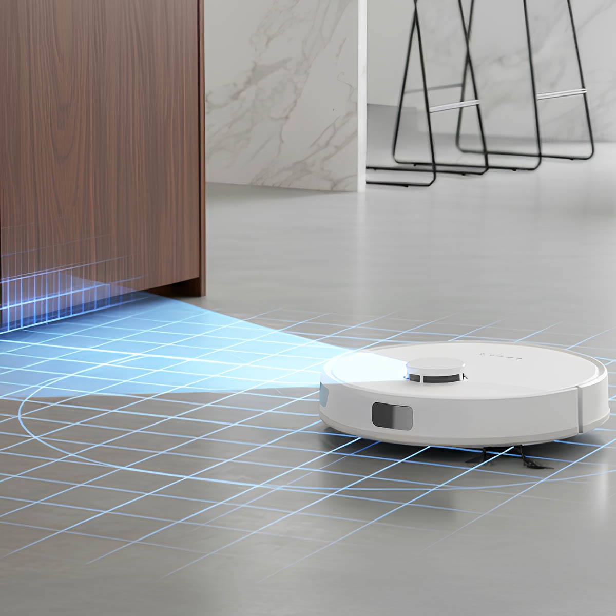 Robot aspirator Tesla RoboStar iQ660 Plus, LiDAR, mop, alb, 32x9.7cm