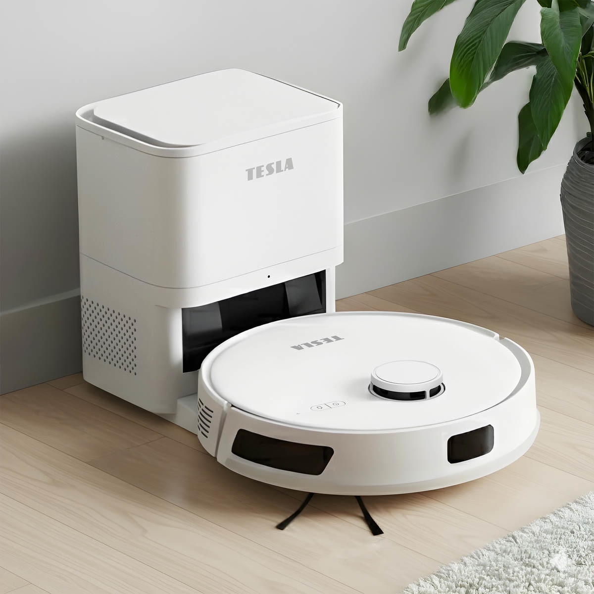 Robot aspirator Tesla RoboStar iQ660 Plus, LiDAR, mop, alb, 32x9.7cm