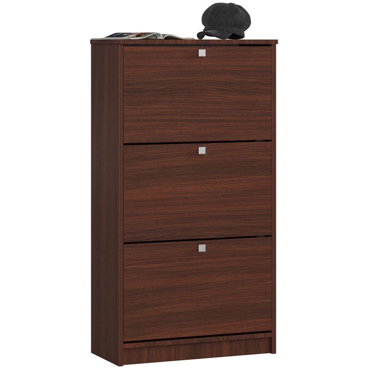 Akord cipősszekrény 3 lenyíló ajtóval, wenge, 60cm