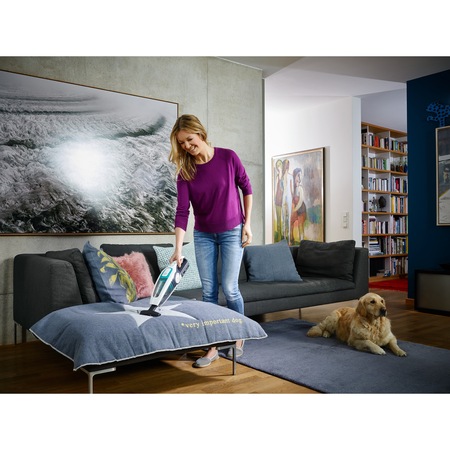 Aspirator vertical 2in1 Leifheit Regulus PowerVac, 20V, perie cu iluminare, 0.45 l, Pliabil, Alb