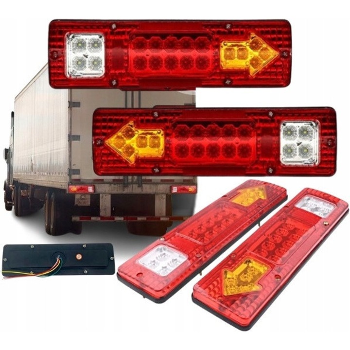 Set lampi spate LED pentru remorci universale, multifunctionale, rezistente la apa, 24V